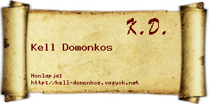 Kell Domonkos névjegykártya